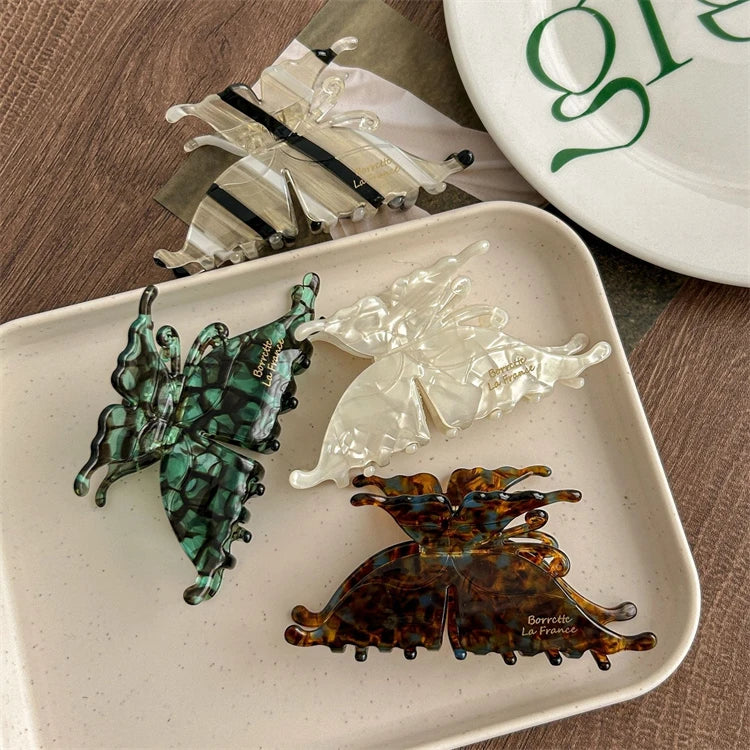 Summer Fashion 8.5cm Acetate Butterfly Hair Claw Clips High Quality Women Hair Accessories Cute Sweet Girls Large Hair Claws