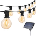 100ft Solar Led Light Outdoor E12 G40 Plastic Bulb LED Warm White Garden Fairy Patio String Lights Wedding Party Decoration