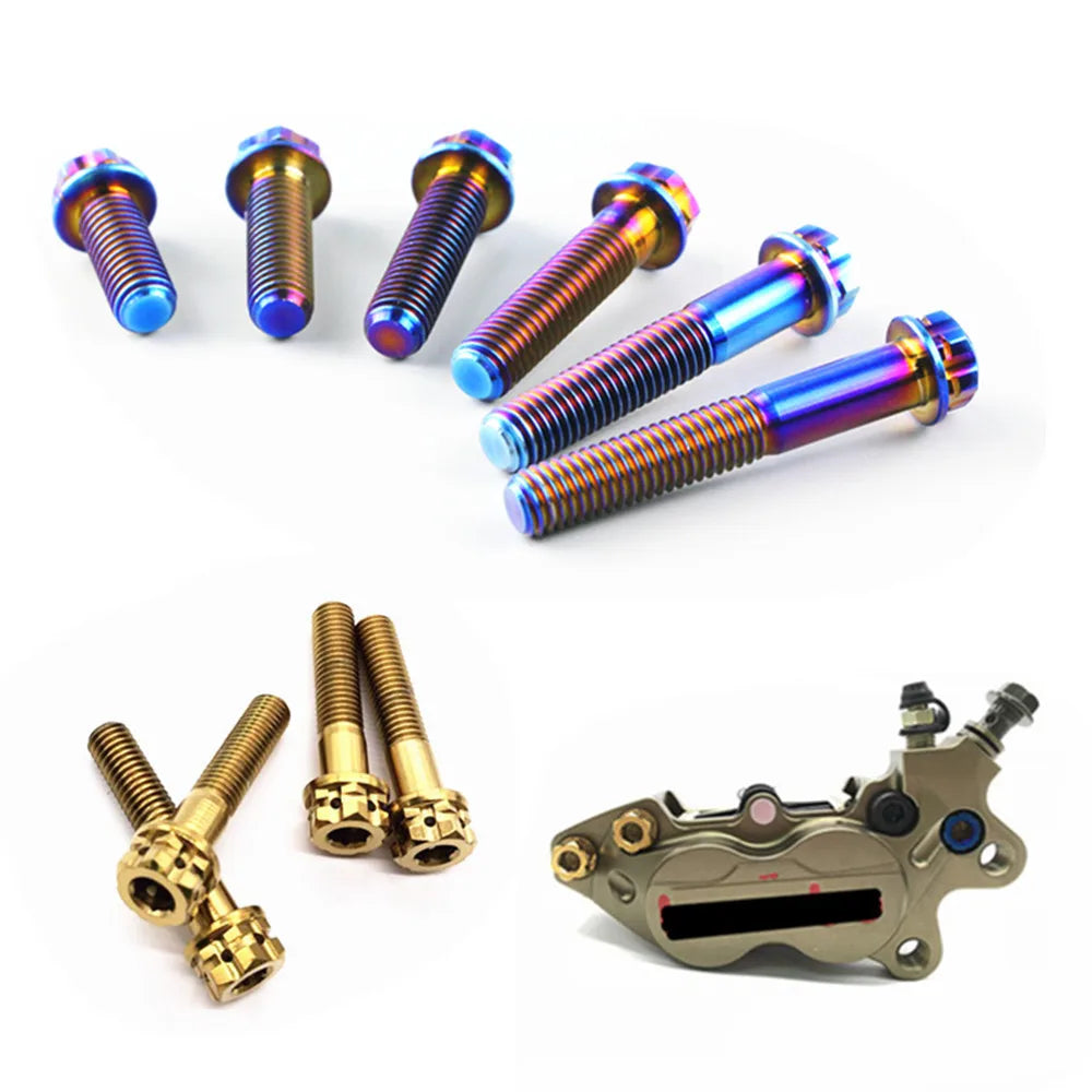 12 Point Flange Bolt M7x1x32mm Titanium Bolt GR2 12pt Split Car Rim Bolt Motorcycles Car Wheel Tire