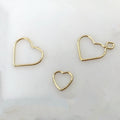 Premium Jewelry Accessories 14K Gold Filled Love Ring Connector 10mm Heart Closed Ring Charms for Jewelry Making Findings