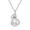 S925 Sterling Silver Moissanite Necklace with Freshwater Pearl Pendant Gourd Design Wholesale Product