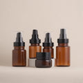 Hot Sale 30ml 60ml Amber PET Plastic Pump Bottles Spray and Lotion Cream Jar for Cosmetic Packaging for Shampoo