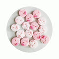100Pcs Cartoon Bowknot Round Cookies Flat Back Resin Cabochon Scrapbooking for Phone Deco Parts DIY Hair Bows Center Accessories