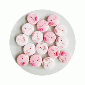 100Pcs Cartoon Bowknot Round Cookies Flat Back Resin Cabochon Scrapbooking for Phone Deco Parts DIY Hair Bows Center Accessories