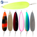 Chamfered  Fishing Bass Lures Freshwater Metal Big Spoons with  Treble Hook