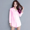White Shirt Women's Blouse 2024 Long Sleeve Spring Plus Size Casual Vintage Winter Pink Femme Tops Ladies