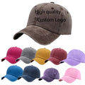 Luxury Outdoor Sporty Baseball Cap Plain Cotton Sun Protection Acid Washed Distressed for Camping and Fishing