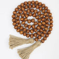 150cm Rustic Country Decor Wood Farmhouse Wall Hanging Wooden Beads Garland for Christmas Vase Decoration