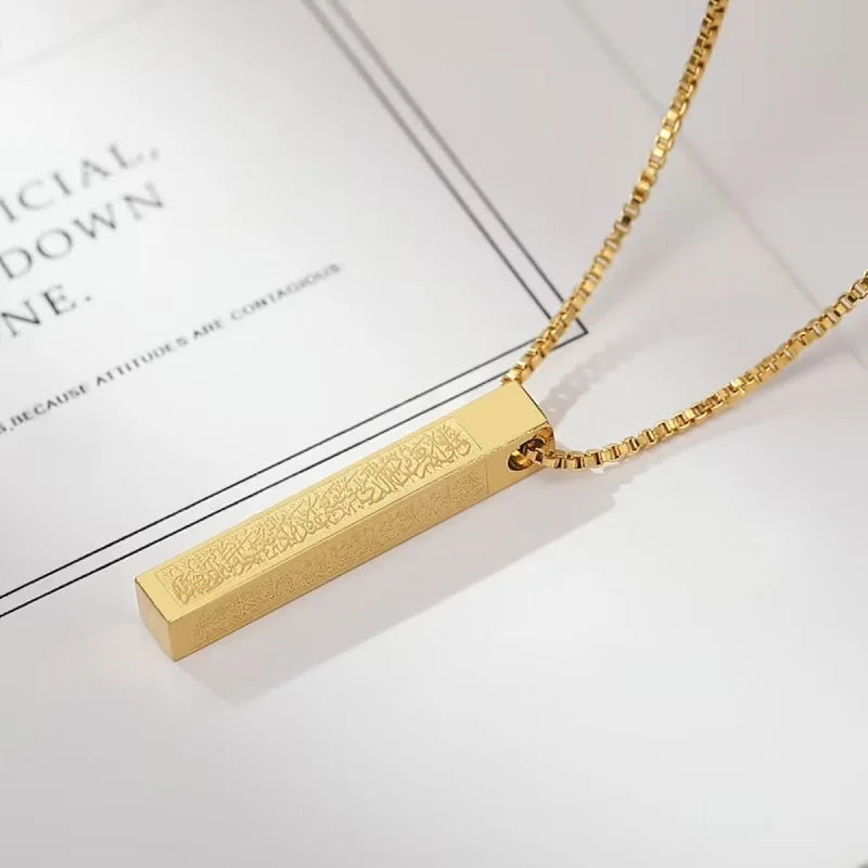 Fashion Irregular Carved Geometric Pendant Necklace Waterproof 18k Gold Plated Stainless Steel Chokers Necklace for Women
