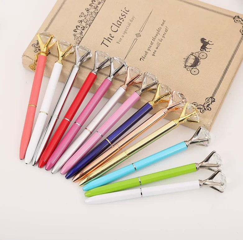 Small Diamond Zircon Ballpoint Pen  Unique New Mold Gel Pen with Special Features School Supplies Stationery