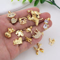 18K Gold Plated Puppy Pendant Cute Pet Cartoon Doll Dog Charms Cat Bear Elephant Fox Pendant Personality Pendant DIY Jewelry