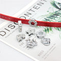 10mm Heart Bows Flowers Crown Dog Charms with Stone for Pet Dog Collar