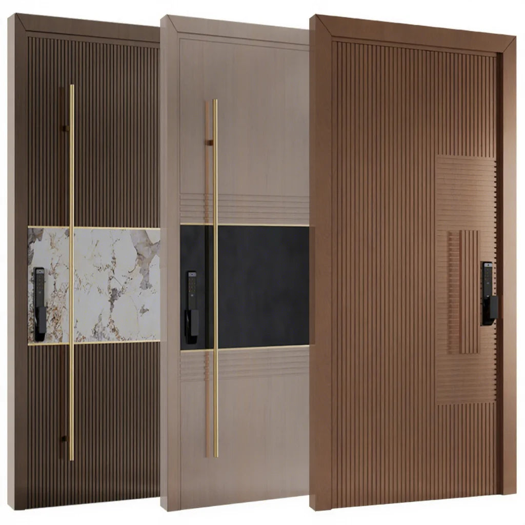 Factory Supply Custom Grill Design Durable Wooden Door Pivot Entrance Modern Pivot Doors Swing Pivot Door