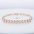 Starsgem Custom Round Brilliant Cut 3.5mm 10k 14k  Gold Moissanite Lab Grown Diamond Moissanite Bracelet Chain Women