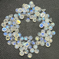 Wholesale Round Flat Bottom 1.5mm to 8mm Natural White Moon Stone Cabochon Loose Gemstone