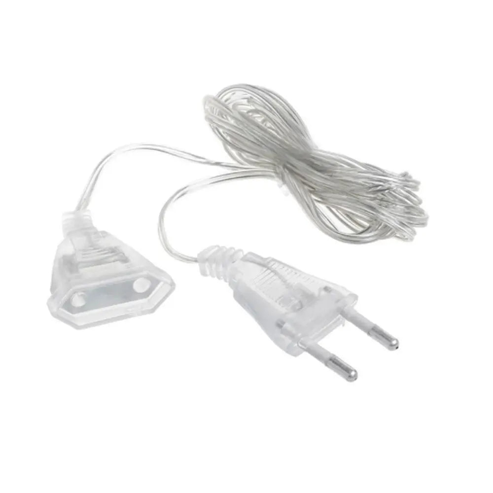 3M 5M Power Garland Extension Line Cable EU Plug 220V Extender Wire for LED Christmas Curtain Icicle String Light Accessories