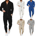 Polo Neck Pants 2 Piece Sets Men Casual Streetwear Blank Tracksuits Zip Neck Tshirts Track Su Chinjane Long Sleeve