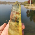 Wholesale Big Size Natural Citrine Quartz Point Energy Tower Crystal for Home Decoration
