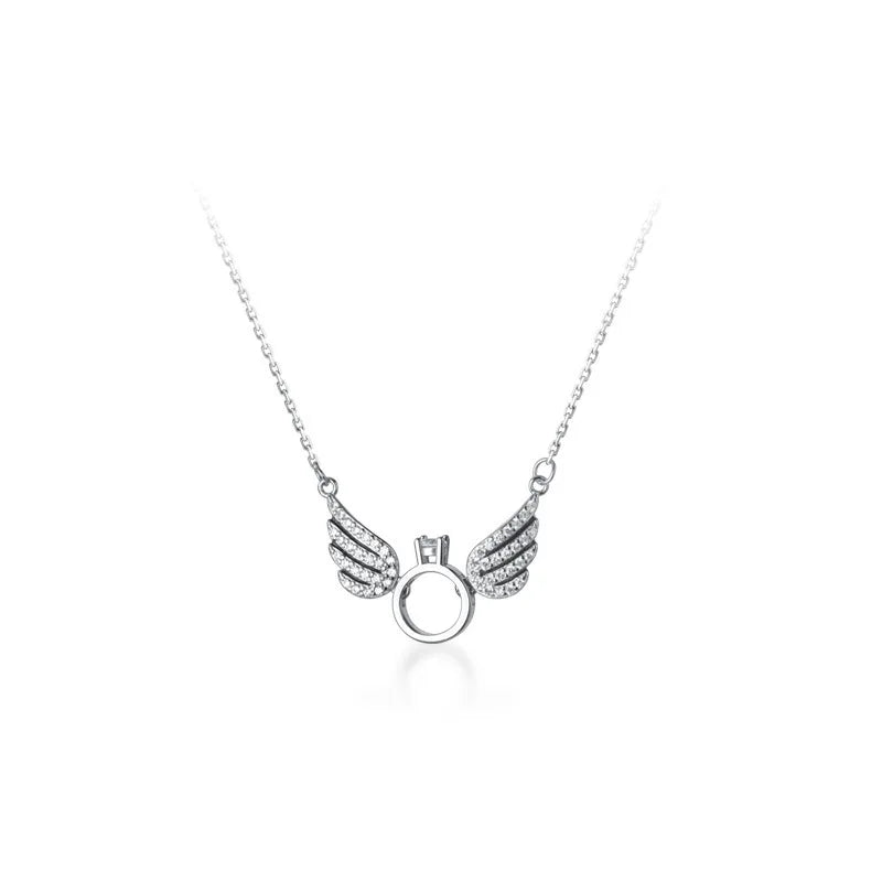 Designer Gold Filled Necklace 18k Jewelry Women Small Crystal Wing Necklace Pendant Choker Necklaces Stainless Steel