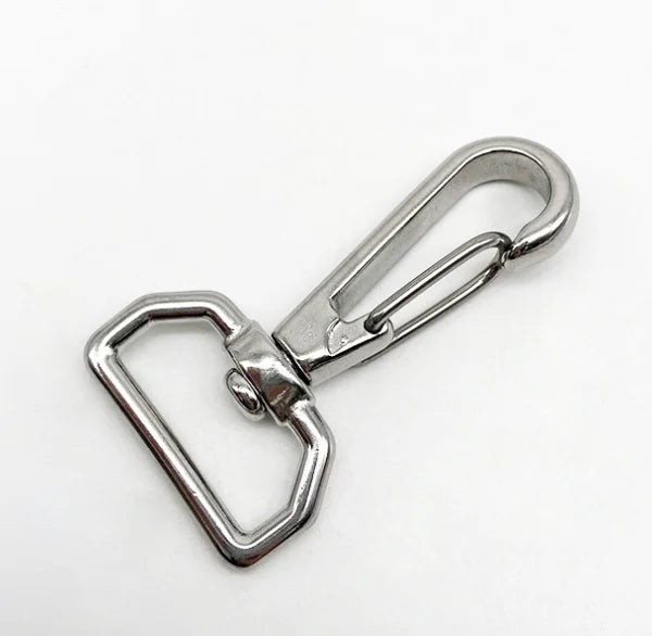 Stainless Steel 304 Simple Universal Hook Metal square Ring Swivel Spring Snap Buckle for Backpacks Bags