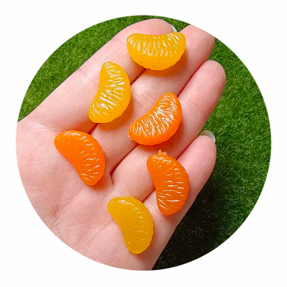 Cute Realistic Fruits Smaller 3D Miniature Orange Slice Cabochons for Miniature FoodPhone Case DecorationSlime Topping