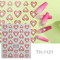 BIN Wholesale Summer New Design Colorful and Beautiful Love Heart Nail Art Stickers for Nail Arts