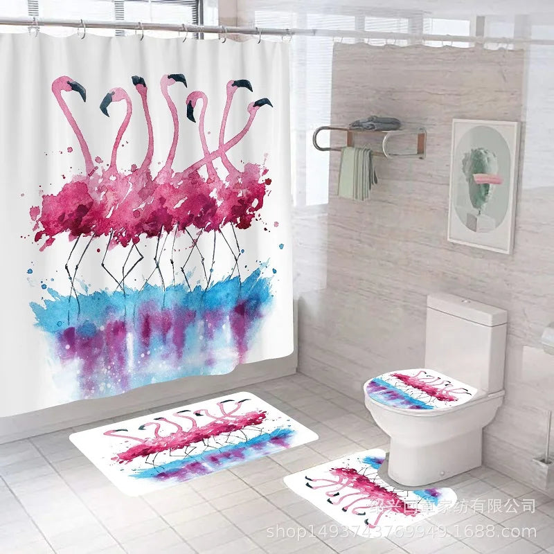 Luxury Latest Bathroom Shower Curtains and Rugs Set MegaBDM