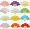 Colored Paper Fan Blank Folding Fan Children's Painting Fan Diy Manual Preschool Education Supplies