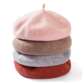 Women Wool Berets French Artist Style Warm Winter Beanie Hat Retro Plain Beret Solid Color Elegant Lady All Matched Autumn Caps