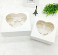 NEW No Folding Pop up Heart Shape Window 4 and  6 12 Cavity Paper Cupcake Box