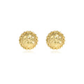 Fancy Round Women Fashion Gold Plated 925 Sterling Silver Nugget Stud Earrings
