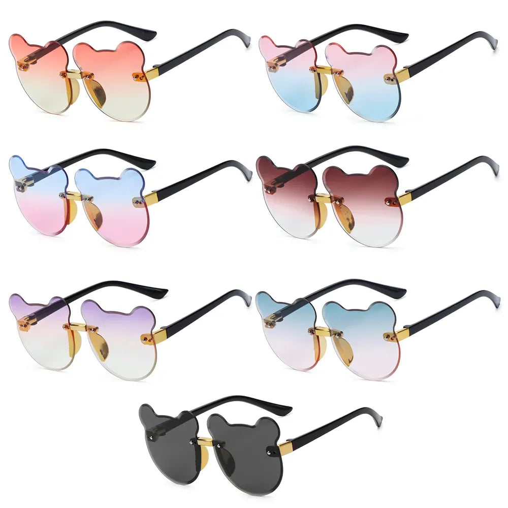 Cute Kids Little Bear Shape Fashion Cartoon Sunglasses UV400 Protection for Toddler Girls and Boys
