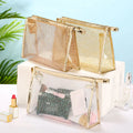 Square Creative Jelly Gold Silk Makeup Storage Travel for Toiletry Bag Cosmetic Bags & Cases