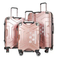 Customizable Luxury Travel Luggage Set 3 Corner On-Piece Suitcases with Zipper Closure Mainly Made of ABS  PC
