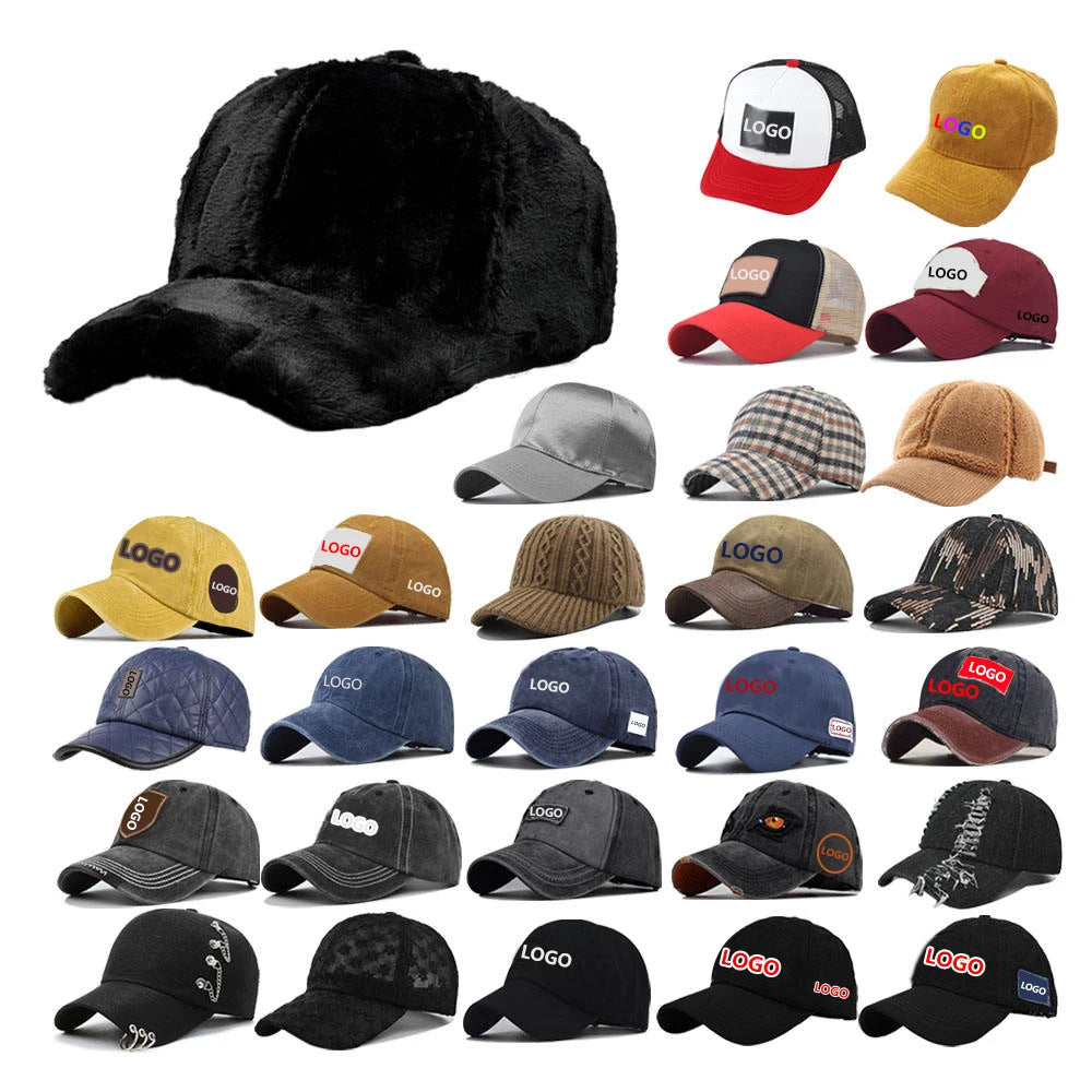 Youki YKVA352 Sporty Multiple Outdoor Unisex Simple Solid Color Adjustable Fur Letter Embroidered Mesh Patch 6-Panel Canvas