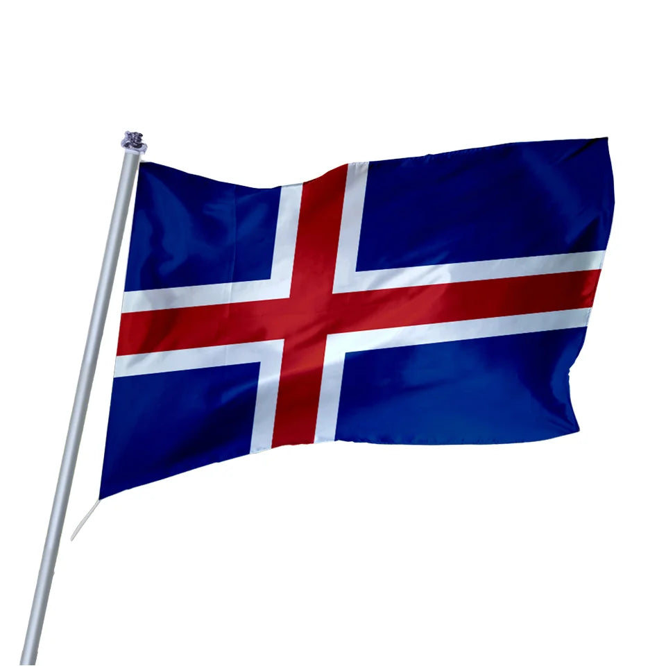 Ready to Ship  Promotional Product 3x5 Ft Iceland Flag 100% Polyester Iceland Flag With Brass Grommets Iceland Flag
