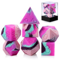 Wholesale Custom 7-Piece Silicone Polyhedral Dice Set with Square and D20 Dice 16mm Size for DND Games