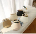Women Roll up Straw Sun Visor Hat Wide Brim Summer UV Protection Beach Cap Foldable Packale Korean Style Hats