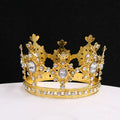 Wholesale Decoration Children's Round Head Crown Cake Birthday 8cm Gold Alloy Crown