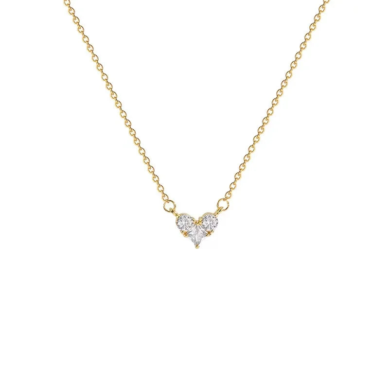 High Quality Luxury 18K Gold Plated Zircon Crystal Pendant Necklace Stainless Steel Gemstone Necklace for Women Jewelry