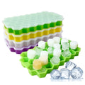 BPA Free Silicone Ice Cube Trays Small Size Stackable Flexible Silicone Ice Cube Molds with Leak Proof Removable Lid