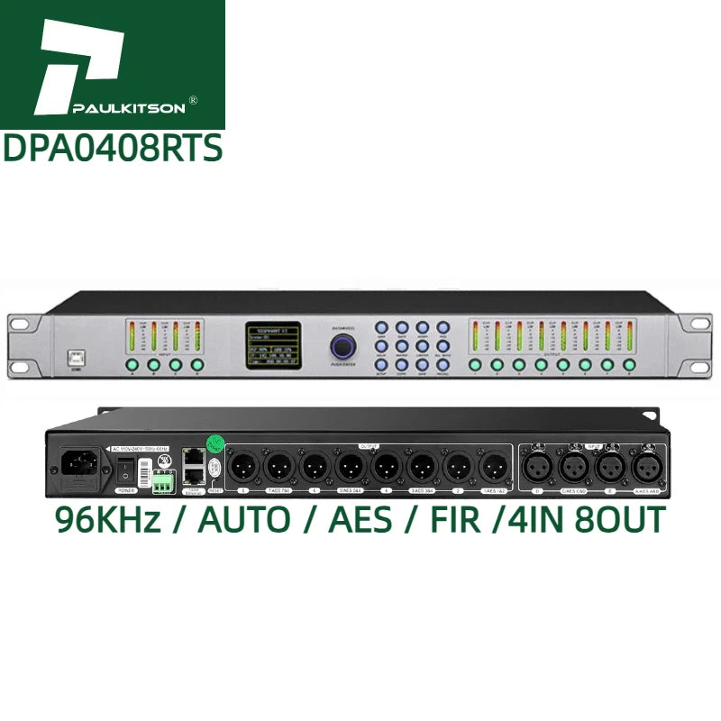 Paulkitson DPA0408RTS Professional Digital Audio Processor 96KHz Sampling Rate 4 in 8 FIR AUTO AES Metal Material