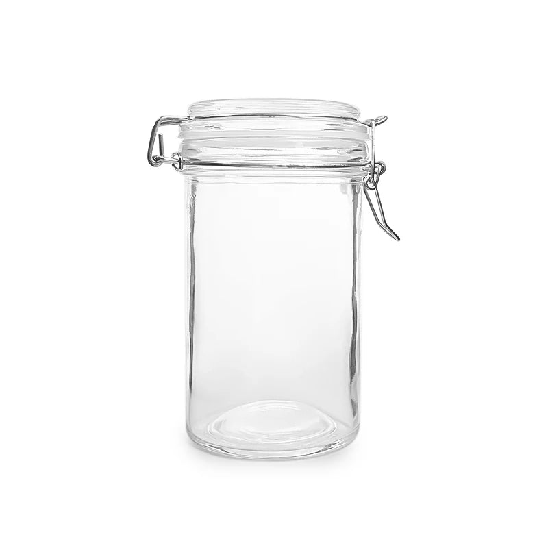 Mini 40ml 50ml 70ml 450ml 16oz Empty Glass Clip Lock Jar with Straight Side for Kitchen and Back to School