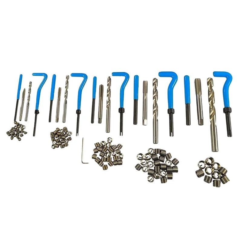 131pcs Customizable 304 Stainless Steel Repair Thread Insert Kit ISO9001 Certified M5-M12 Car Tool Set with 1 Year Warranty OEM