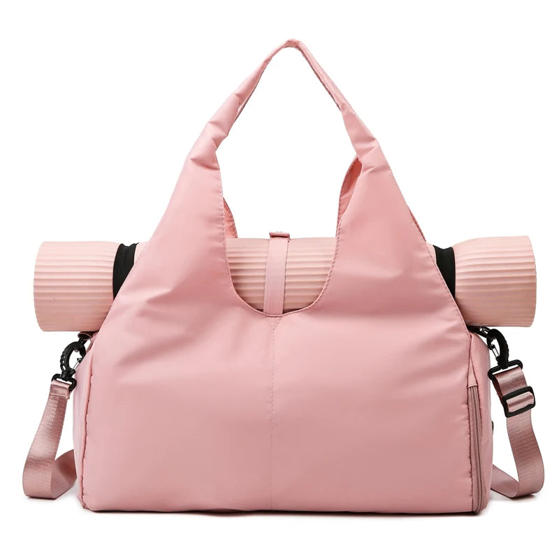 Women's Large Capacity Oxford Dry Wet Separation Lightweight Fitness Training Swimming Yoga Sports Tote Gym Bag