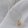 Tarnish Free 18k Gold Plated Asymmetric Heart Pendant Necklace Waterproof Stainless Steel Chokers Necklace for Women Colliers