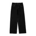 Stitch Denim Pants Mens High Street Wide Leg Pants Streetwear Loose Jeans Casual Trousers Men