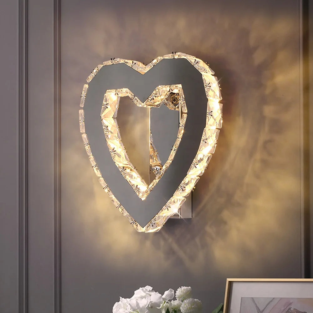 Creative Minimalist Bedroom Bedside Decoration Lighting Crystal Wall Lamps Interior