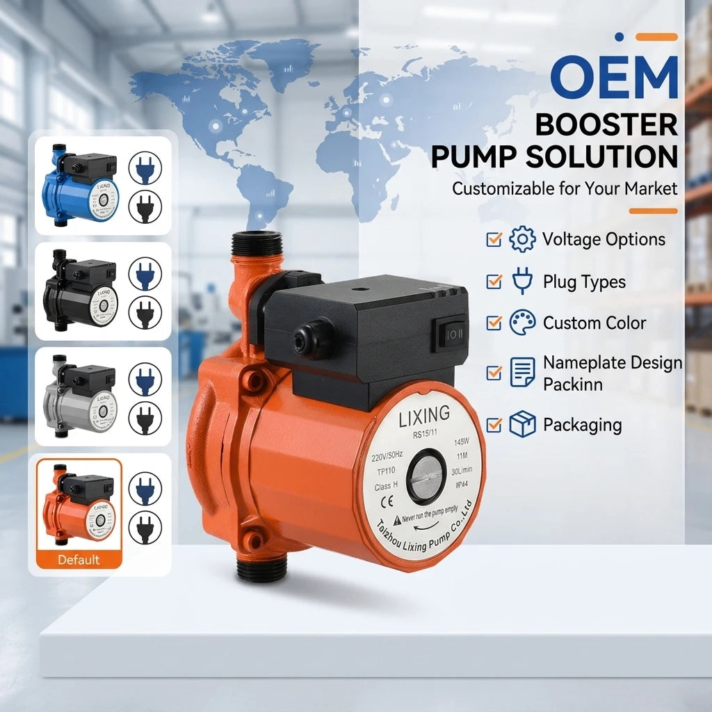 Low Pressure Electric Diaphragm Self Priming Hot Water Circulation Pump for Home Bathroom Use 30 L/min 6bar Max Pressure