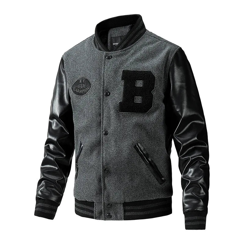 OEM Mens Jackets High Quality Custom Chenille Embroidery Patch Corduroy Fabric Warm Bomber Letterman Baseball Jacket for Men